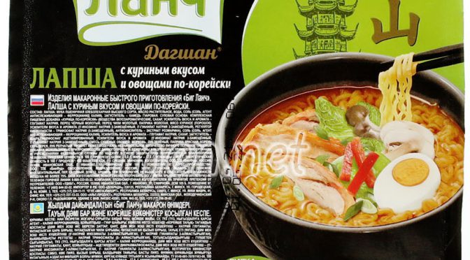 No.7078 Биофуд (Россия / Russia) Биг Ланч Дагшан Лапша с Куриным Вкусом и Овощами По-Корейски